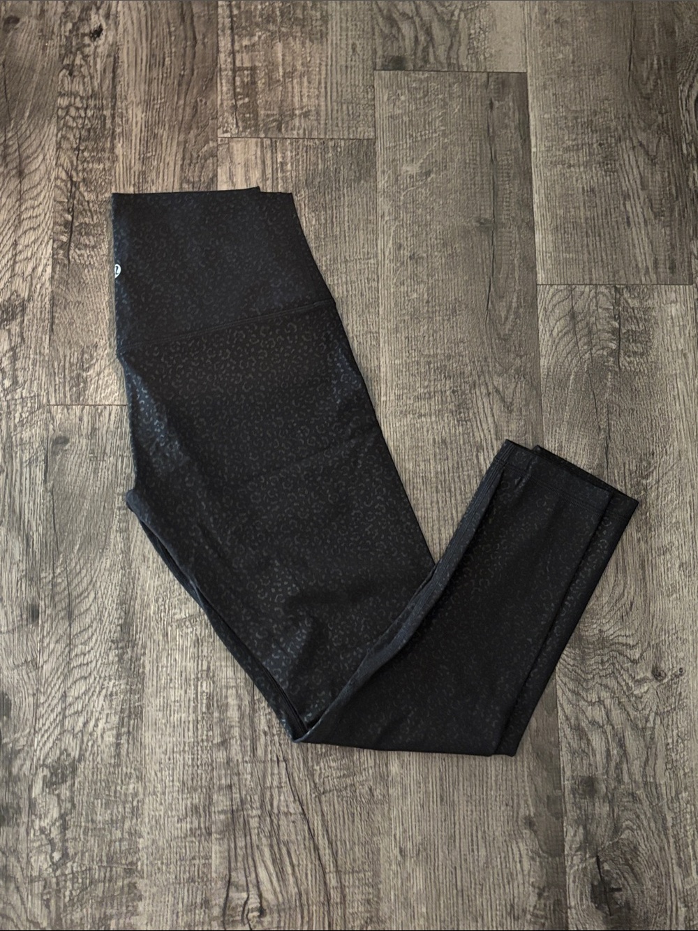 Lululemon Align 25 Inch Leggings - Black with Leopard Print - Size 8